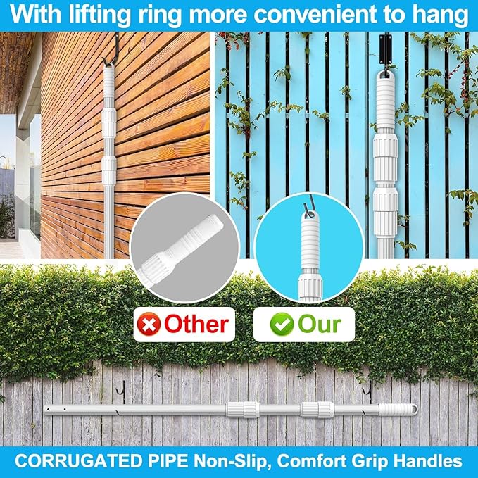YEECHUN Professional 16.5 Foot Swimming Pool Pole Telescopic Heavy Duty Aluminum, Adjustable Length 6.5 to 16.5 Feet, Universal Pole for Skimmer Net Rake, Hooks, Vacuum Heads and Brushes