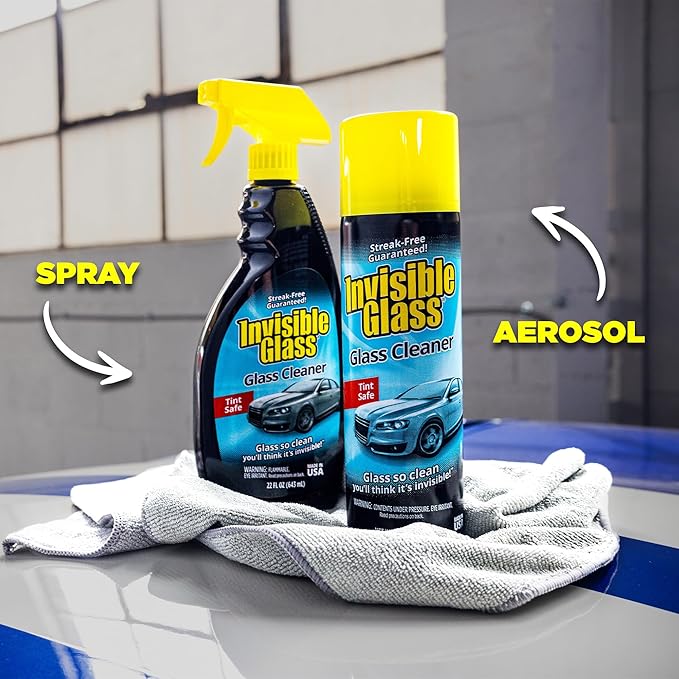Invisible Glass 91164-4PK Premium Aerosol Glass Cleaner Spray for Car Windshields and Windows, Automotive and Home Window Cleaner, Streak-Free, Ammonia-Free, Tint-Safe ?€? 19 oz (Pack of 4)