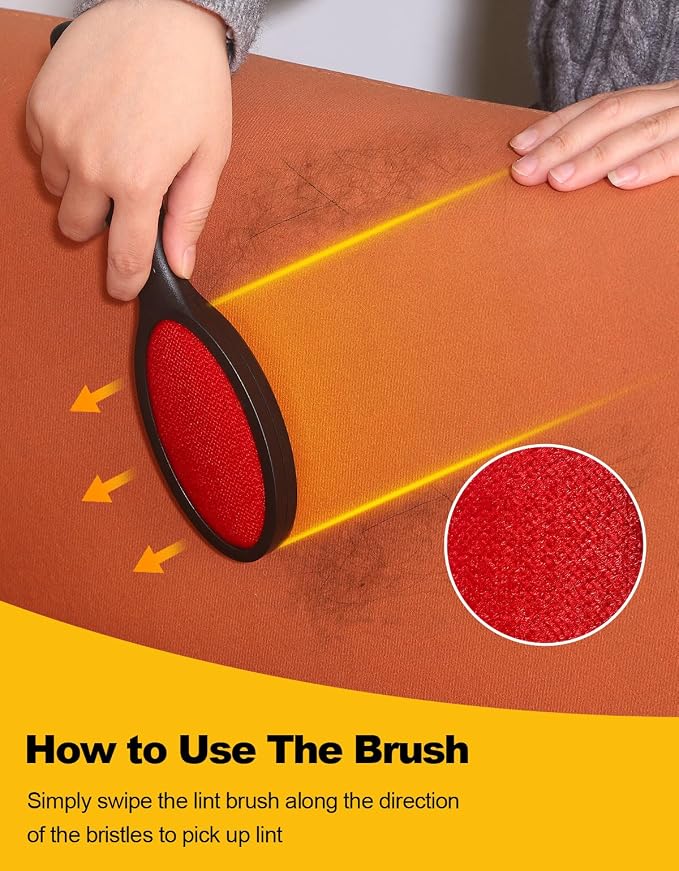 Lint Brush Lint Remover Lint Brushes for Clothes - Dual Sided Reusable Pet Hair Remover for Clothes Sheet Carpet Furniture Fabric, 2 Count - Image 4