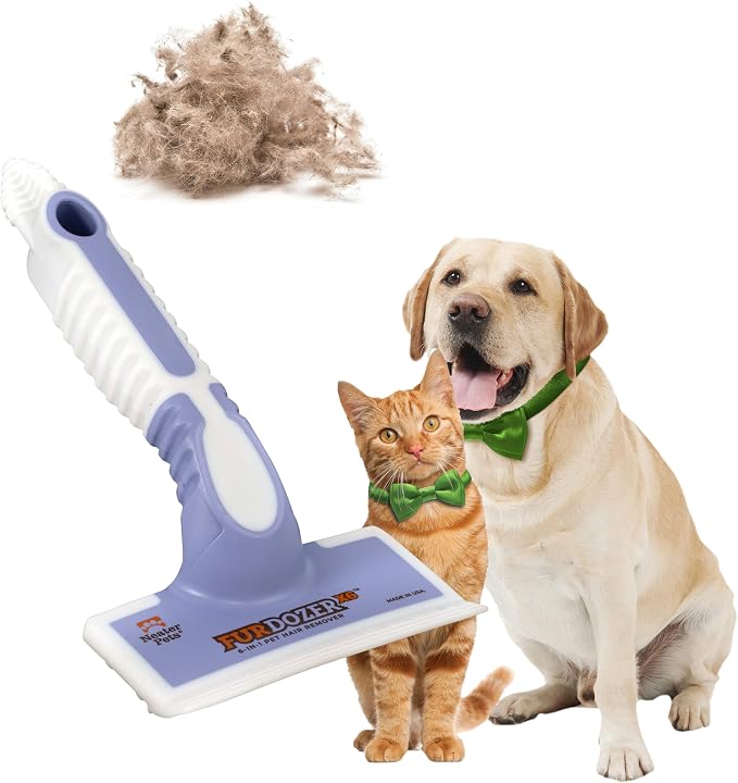 FurDozer Pet Hair Remover & Auto Detailing Tools - Cat & Dog Hair Remover for Carpets, Car Interiors, Couches, Bedding, & Pet Furniture (Purple, X6) by NeaterPetBrands