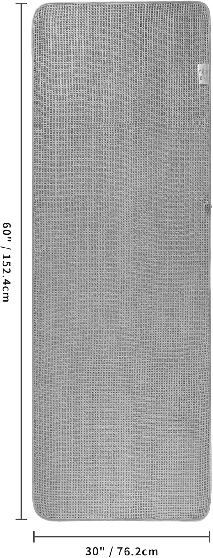 POLYTE 430 GSM Microfiber Oversize Quick Dry Lint Free Bath Towel, 60 x 30 in, 4 Pack (Waffle Weave)