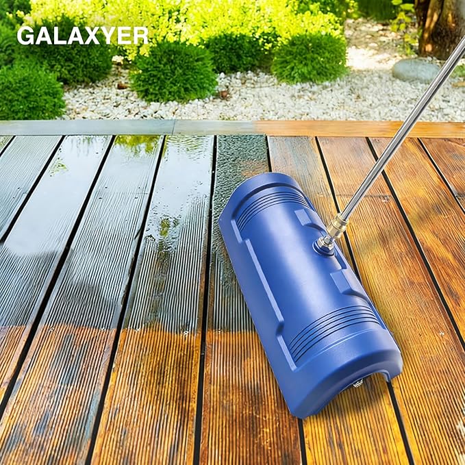 GALAXYER Pressure Washer Surface Cleaner, Metal Floor Washer Accessories for Driveways Sidewalks Patios with 2 Extension Pole Attachments, 1/4-inch Quick Coupler