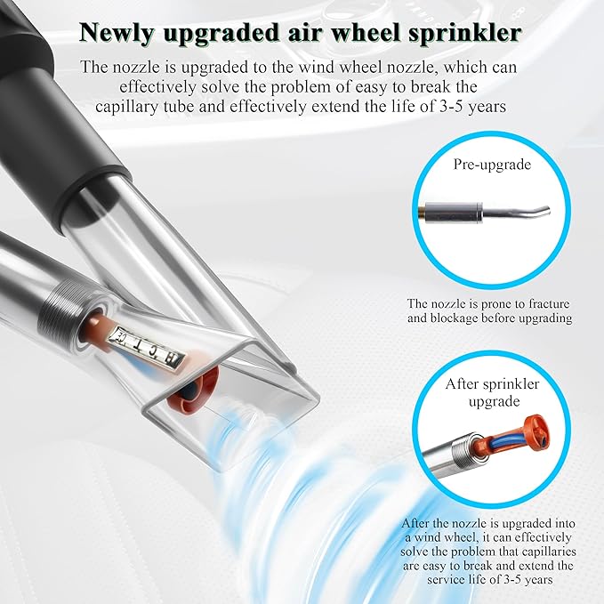 2IN1 Car Interior Detailing Air Blow Gun & vacunm Gun with Adjustable Air Flow Nozzle,Cleaning Gun Quickly Blasts Dirt and Dust from Surface Works with Air Compressor(Upgrade Rotate Tube) Blue