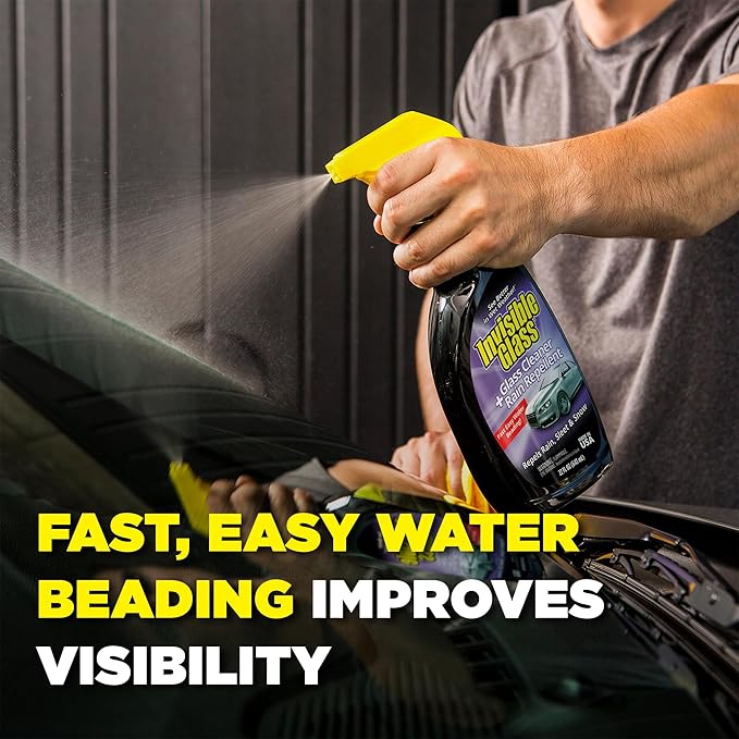 Invisible Glass 92184-2PK Glass Cleaner + Rain Repellent 2-in-1 Windshield and Window Spray, Cleans Auto Glass, Repels Rain, Sleet, Snow, Improves Wet Weather Visibility ?€? 22 fl oz (Pack of 2)