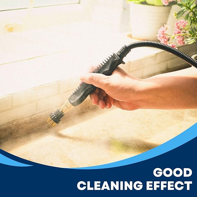 High Temperature Pressurized Steam Cleaner 2500W Handheld High Pressure Steam Cleaning Machine Portable 110V 1000ml Tank for Kitchen Toilet Car (white)