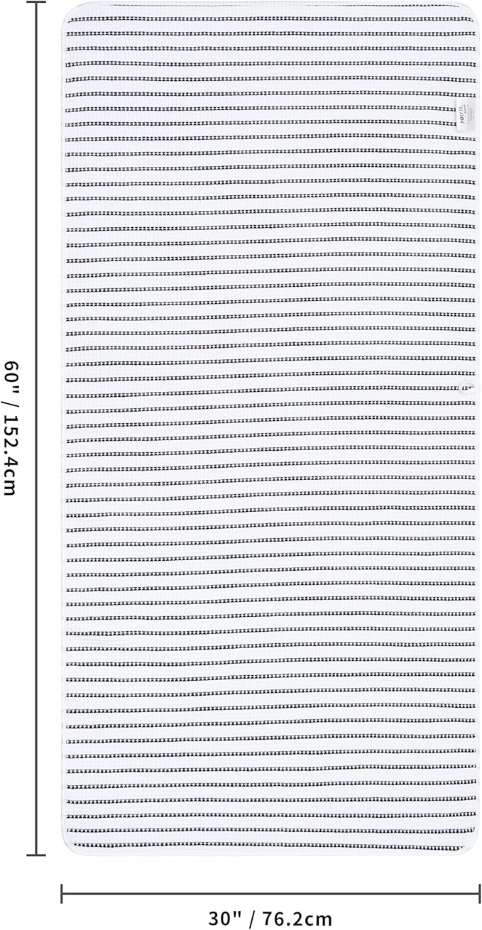 POLYTE 430 GSM Microfiber Oversize Quick Dry Lint Free Bath Towel, 60 x 30 in, 4 Pack (Waffle Weave)