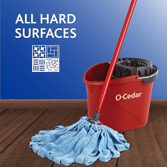 O-Cedar Microfiber Cleaning Cloth Mop Refill, Reusable & Machine Washable (Pack of 12)