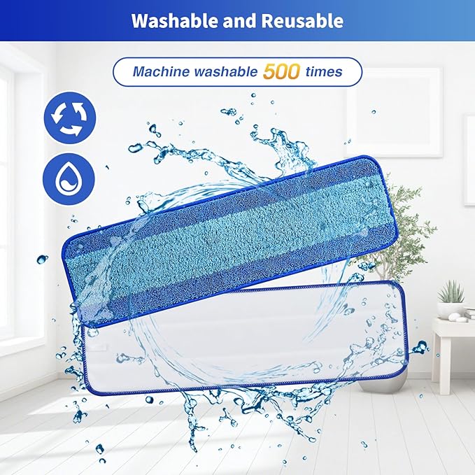 3 Pack Microfiber Cleaning Pads for Bona Family of Mops,Washable & Reusable Mop Pads Refill Replacement Safe for Hardwood and Multi-Surfac Floors Have Super-Absorbent