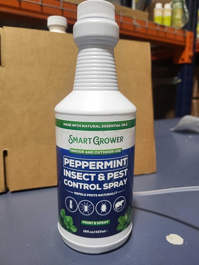 All Natural Peppermint Oil Insect & Pest Control Spray Repels Mice, Spiders, Ants, for Home, Indoor, Outdoor, Garden Maximum Strength Smart Grower Ready to Use 16 FL OZ