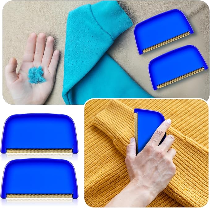 Boao 4 Pieces Sweater Combs to Remove Pilling Sweater Defuzzer,Classic | Multi-Fabric Sweater Comb, Wool Cotton Pilling Remover, Remove Fuzz and Bobbles from Clothes Coats Blankets - Image 4