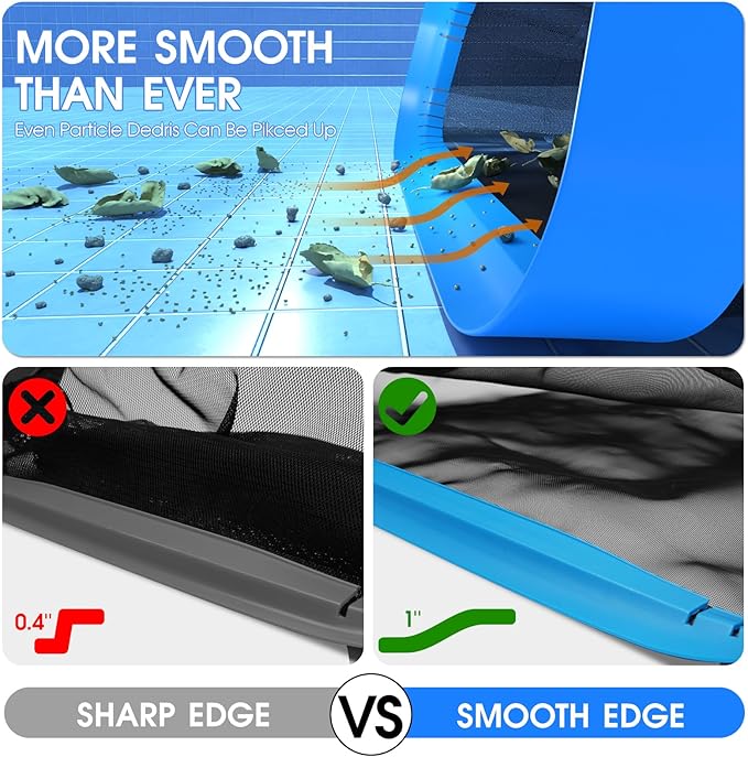 20'' Self-Repair Pool Skimmer Net Pool Cleaning Net with Heavy Duty Nylon Mesh, Aluminum Frame, Deep Debris Bag, for Above Ground Pool In-ground Pool Leaf Rake Net (Without Pole)