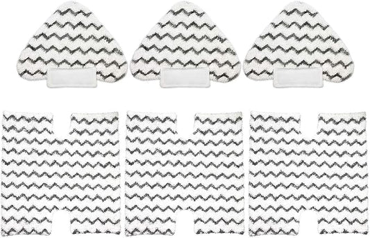 3 Pack Touch-Free Steam Mop Pads + 3 Pack Triangle Dirt Grip Washable Pads Kit for Shark Lift-Away Pro & Genius Steam Pocket Mop System S3973 S3973D S5002 S5003 S6001 S6002 S6003 Part P184WQ & P182W