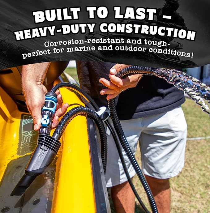 Salty Captain FlowVac Water Vacuum – Venturi-Powered Suction for Fast Water & Debris Removal – No Electricity Needed – Ideal for Boats, 4WD, Pools & Home Cleanup – Lightweight, Durable & Easy to Use