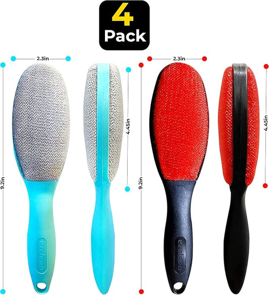ezclean 4Pack 2Colors Lint Brush for Clothes Furniture Couch, Lint Brush Pet Hair Remover for Clothes Brush, Reusable Lint Brushes for Pet Hair,Velvet Brush, Pet Brush, Fabric Brush - Image 2