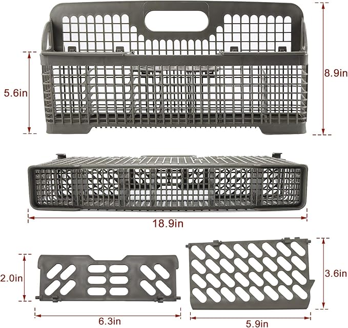 AMI PARTS 8531233 WP8562043 Universal Dishwasher Silverware Basket Replacement Fit for Whirlpool Kitchenaid Dishwasher Utensil Rack Basket, Replaces 8531233,8562043, WP8531233VP