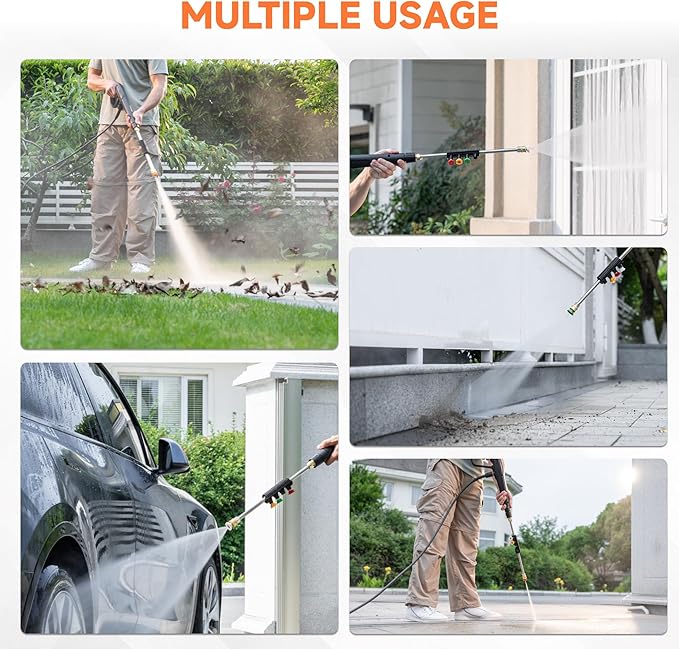 Giraffe Tools Electric Pressure Washer, 4 Quick-Connect Nozzles, Foam Cannon for Cars/Patios/Driveways/Fences, 2400 Max PSI 2.3 GPM 30FT