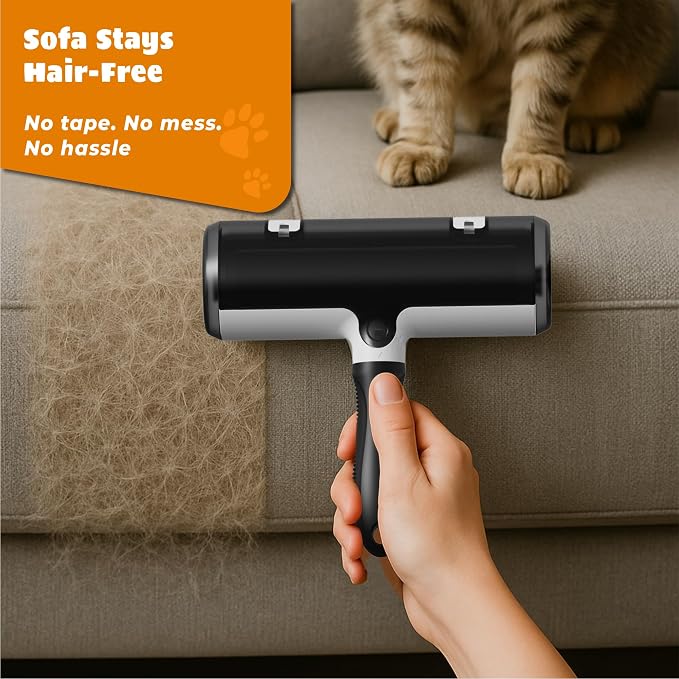 Pet Hair Remover and Reusable Lint Roller - Cat and Dog Hair Remover for Couch, Furniture, Carpet, Clothing and Bedding - Portable, Multi-Surface Fur Removal Tool (Gray) - Image 7