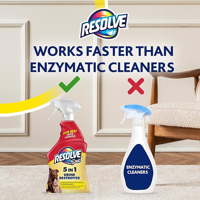 Resolve Pet Specialist Urine Destroyer Carpet Cleaner Spray – Urine Eliminator for Pet Stains & Odors Up to 7 Days Old, 22oz