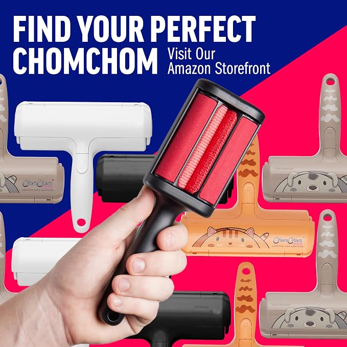 ChomChom Roller Pet Hair Remover – Reusable Lint Roller Pet Hair Removal Tool for Clothes, Couches, Cars and Travel - Cat Dog Hair Remover, Compact, No Sticky Refills Needed (Mini Roller) - Image 9