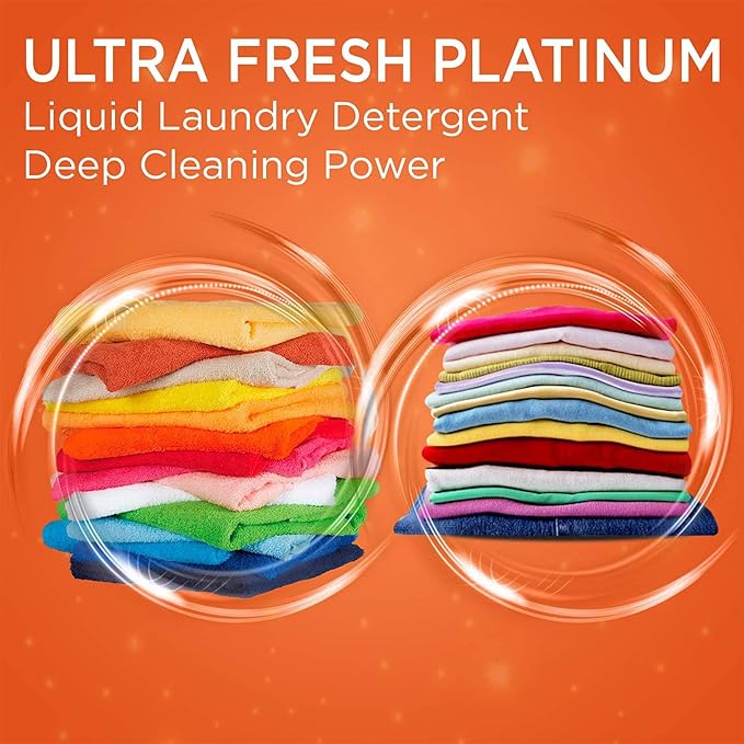 Ultra Fresh Platinum Sport 5 Gallon 6x Laundry Detergent Suitable for All Machine Type and Up to 640 Laundry Loads with Pump (6 Pack)