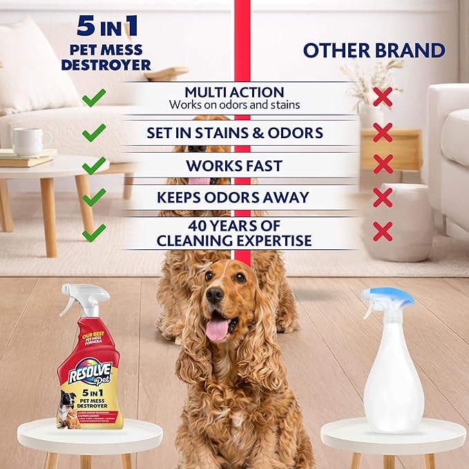 Resolve Pet Specialist Carpet Cleaner Spray – for Removal of Pet Stains & Odors Up to 7 Days Old, 22oz