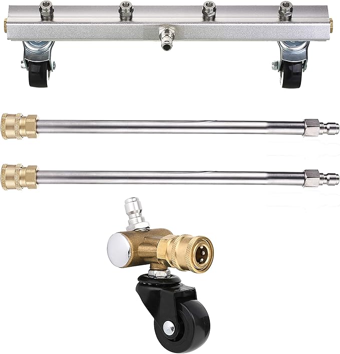 M MINGLE Pressure Washer Undercarriage Cleaner, Under Car Washer, with Swivel Wheel and 2 Extension Wand, 4000 PSI