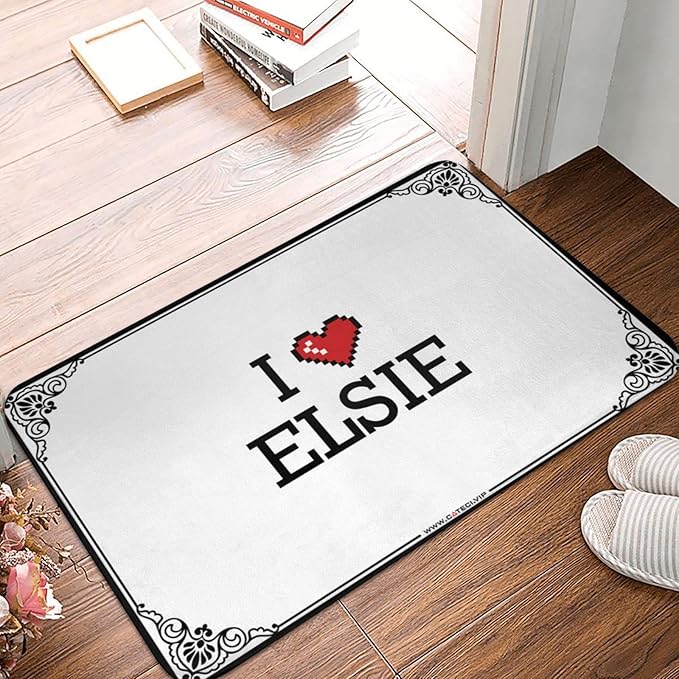 Fall Door Rug I Love Elsie Doormat Indoor Door Mat Non Slip Restroom Decor (Color : Colour, Size : 50X80CM)