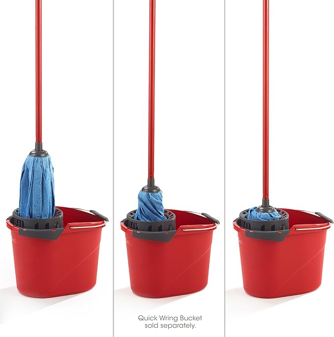 O-Cedar Microfiber Cloth Mop & QuickWring Bucket with Extra Refill, 2 Piece Set