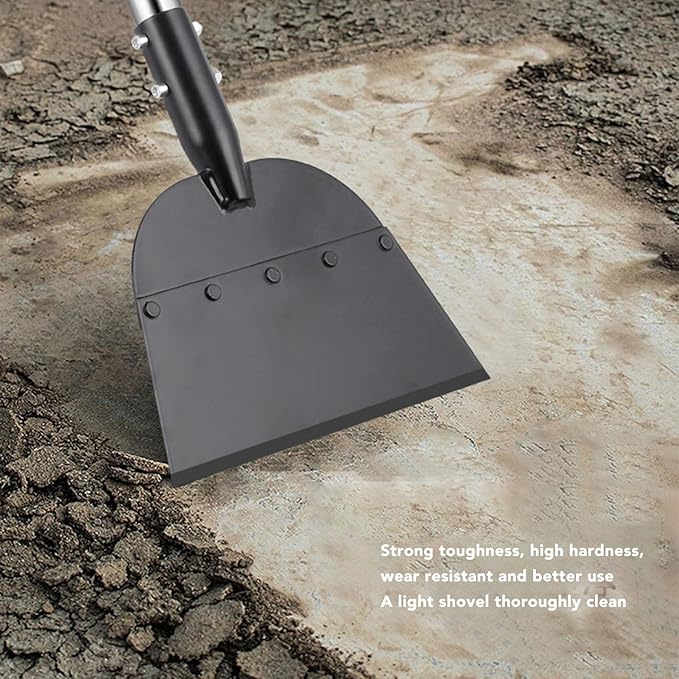 Flat Snow Shovel Ice Scraper, Long Handle Shovel Snow Ice Chopper Ice Removal Tool, for Walkway Driveway Road Cleaning