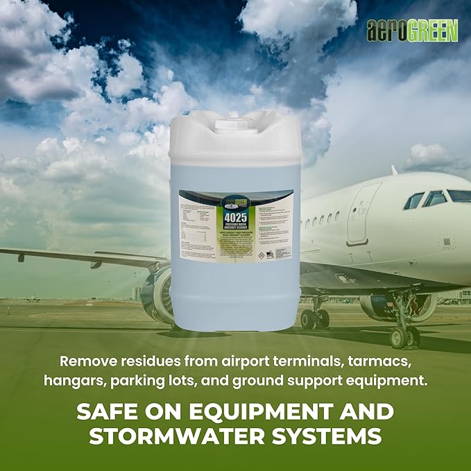 4025 Eco-Friendly Surface Cleaner for Airfields, Runways, Terminals, and Equipment - Water-Based, Safe for Stormwater Systems, 5 Gallon Pail