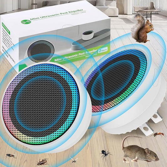 Ultrasonic Pest Control Repellent, Insect Indoor Repellent Plug in, 2026 Mini Pest Control Device for House, Ultrasonic Repellent for Mouse, Rodent, Roach, Mice, Mosquito, Spider, White-2 Pack