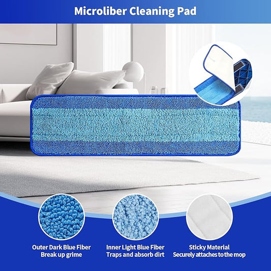 10 Pack Microfiber Cleaning Pads for Bona Family of Mops,Washable & Reusable Mop Pads Refill Replacement Safe for Hardwood and Multi-Surfac Floors Have Super-Absorbent