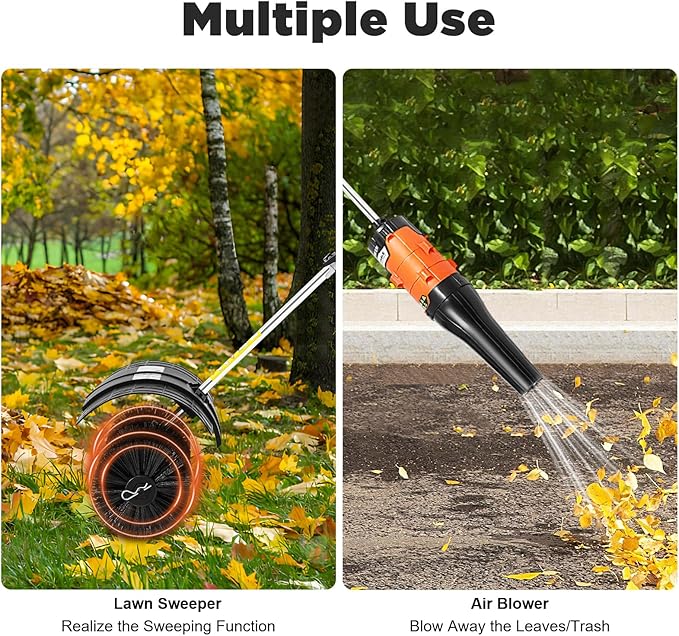 Gas Handheld Sweeper, 52CC 2.3HP Outdoor Hand Held Gas Power Broom with Blower, Cleaning Driveway Tools for Artificial Turf Street Farms