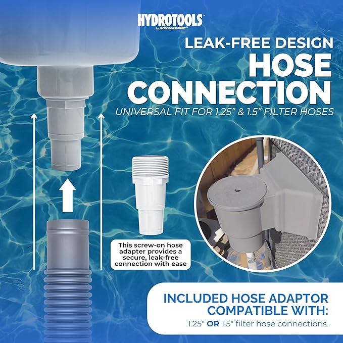 SWIMLINE HYDROTOOLS GREY Standard Wide Mouth Above Ground Pool Skimmer Kit | ABS Construction | Pool Skimmer | Wide Mouth | Snap-In & Removable Weir | Above Ground Pool Skimmer | Easy Basket Access