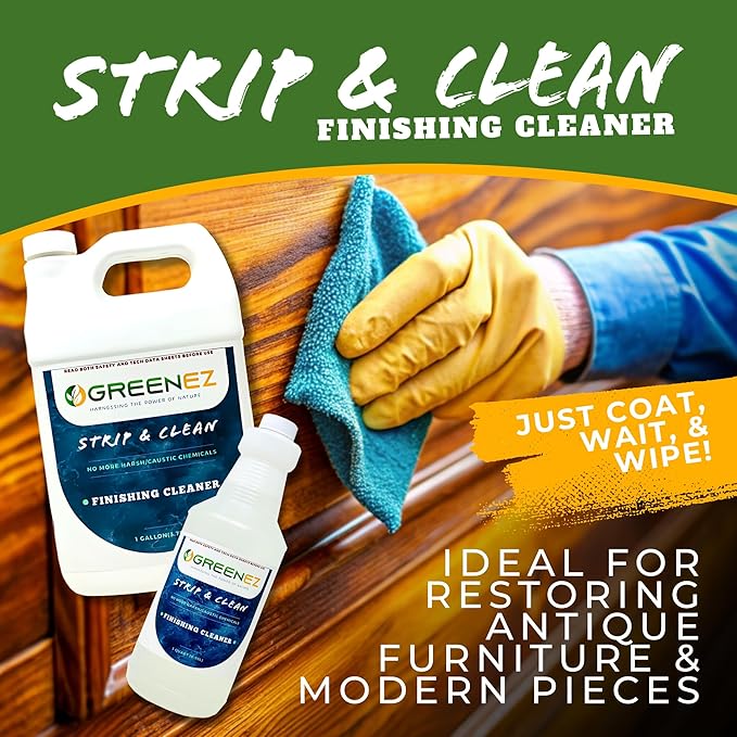 Cleaner | Heavy-Duty Stripper Residue & Grease Remover for Wood | Concentrated Kitchen Degreaser & Stain Remover | Prepares Surfaces for New Finishes - 1 Gallon