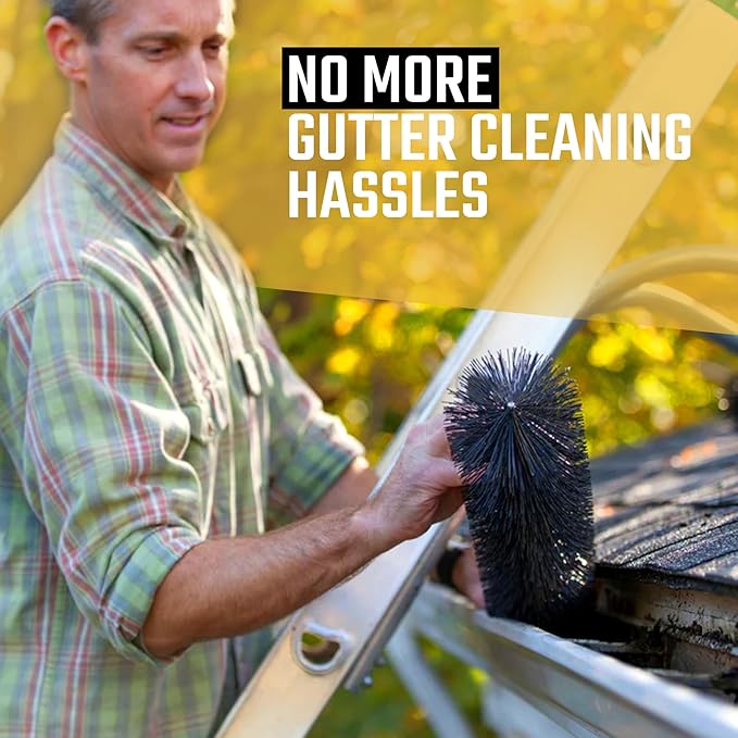 Gutter Guard 6 Inch - 36 Ft by GutterBrush |DIY Leaf Filter, No Tools Needed | Prevents Clogs, Easy Install for 6 Inch Gutters| 5.25" Brush Diameter, Reduces Cleaning, Keeps Water Flowing- Made in USA