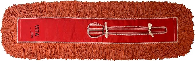 Ultimate Dust Mop Kit: Industrial-Grade Performance, Heavy-Duty Frame, Telescopic Handle - Orange 36 Inch