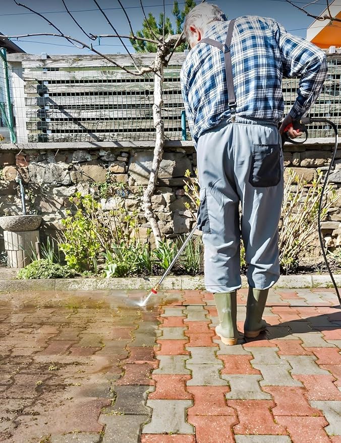 Electric Pressure Washer, 1850 PSI Max,1.0 GPM, 5" Wheels, 18M Cord/Hose Length Max, Power Washer for Patio, Car, Driveway, Fence & Home Cleaning