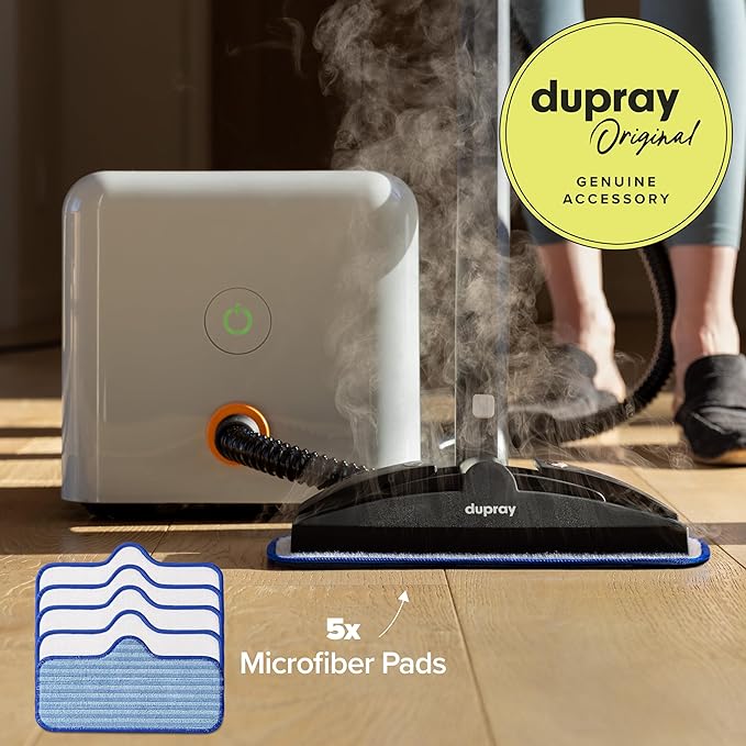 Dupray Washable Microfiber Floor Pads, Neat and Neat Plus Steam Cleaner Accessory, Pack of 5
