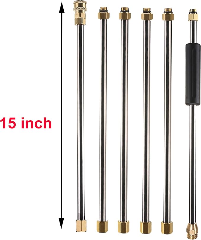 Tool Daily Pressure Washer Extension Wand, 90 Inch Power Washer Lance, 1/4 Inch Quick Connect, M22, 4000 PSI