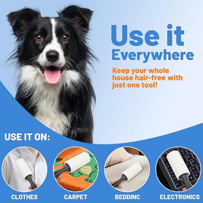 Lint Rollers for Pet Hair Extra Sticky,440 Sheets with 2 Handles, | Perfect for removing dog & cat fur, lint and dust on laundry, sofa, car interiors - Image 4