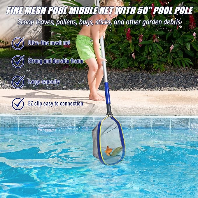 Poolvio Pool Cleaning Kit for Above Ground & Large Inground Pools