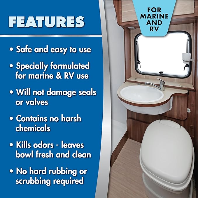 STAR BRITE Toilet Bowl Cleaner - For Boat, RV, Portable Toilets, Removes Stains, Fresh Scent, 16oz (086416)