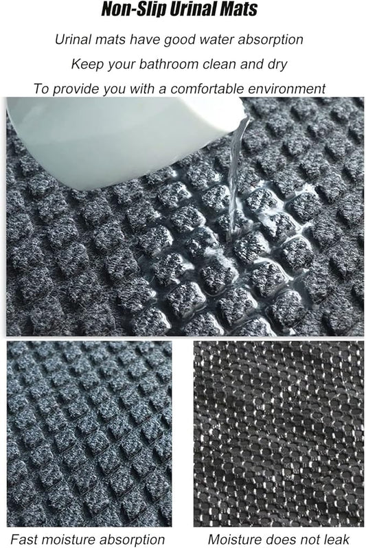 Urinal Mats Bathroom Floor Protector Pads(2 Pack), Restroom Urinal Pee Pad, Non-Slip Water Absorption Urine Floor Mats for Men's Restrooms, Reusable/Washable Urinal Floor Pads Rug
