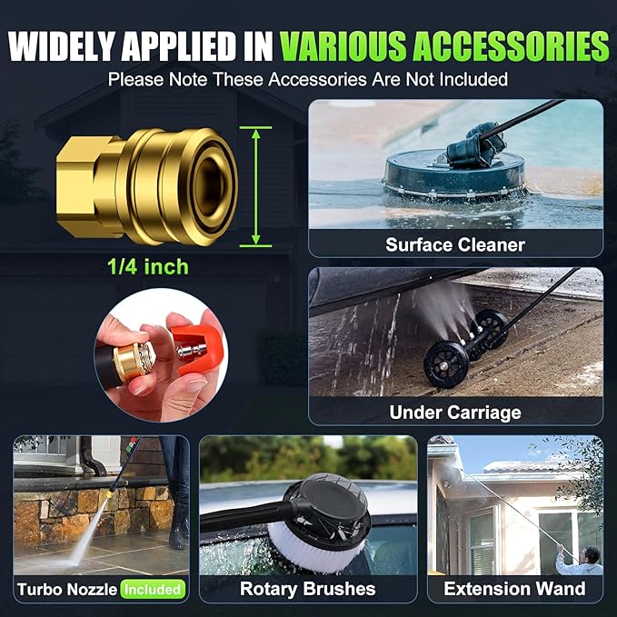 commowner𝐏𝐨*𝐰𝐞𝐫 𝐖*𝐚𝐬𝐡𝐞𝐫 𝟓𝟎𝟎𝟎𝐏𝐒𝐈with 33FT Hose, for Home Cars Driveways, Green