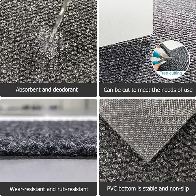 2 Pack Urinal Mat for Men's Restroom, Washable Bathroom Urinal Pads, Water Absorbent Pee Pad, Professional Non-Slip Urinal Floor Mats for Commercial Restrooms