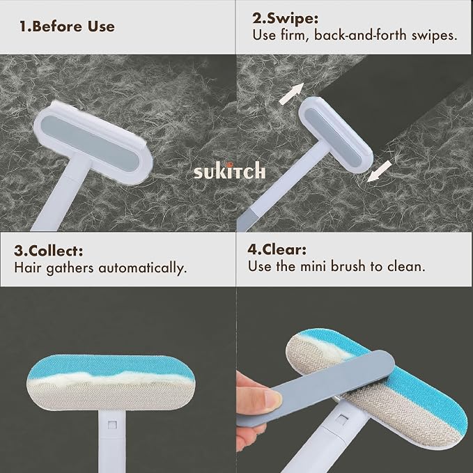 Dog & Cat Hair Remover for Couch, Reusable Lint Brush for Furniture | Multifunctional Fur Removal Tool, Reusable Design with No Refills Needed for Couch, Sofa, Bedding & Car Seats - Image 7