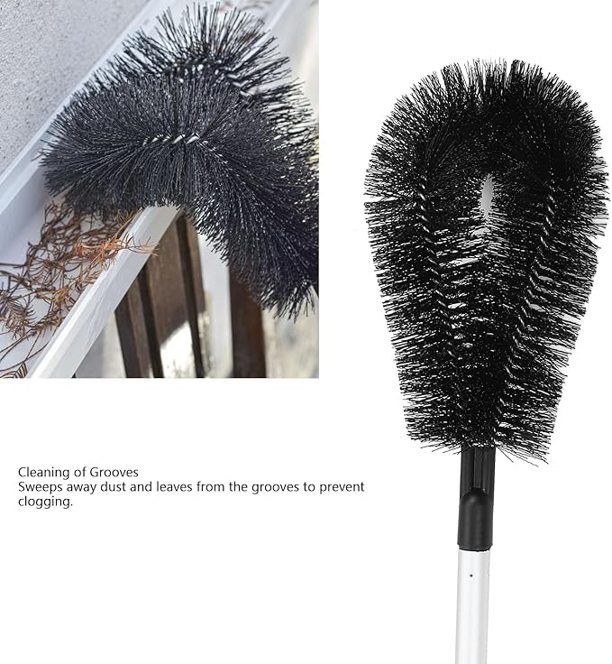 Gutter Cleaning Tools from Ground, Adjustable gutter Cleaner and Brush, Multifunctional High Efficiency Long Reach Gutter Guard Roofing Tool, for Removing Leaves and Debris
