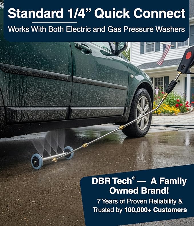 DBR Tech® Undercarriage Pressure Washer Attachment & Water Broom | 1500-4000 PSI