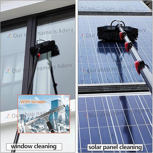 3.6-10.8M Window Cleaning Telescopic Pole,Water Fed Extendable Brush,Suitable for Cleaner Conservatory Roof Photovoltaic Panel Cleaning Extendable Solar Panel Roof Cleaning Tools (3.6M)